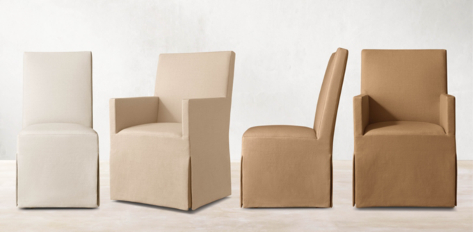 Ellison High-Back Track Arm Skirted Dining Chair