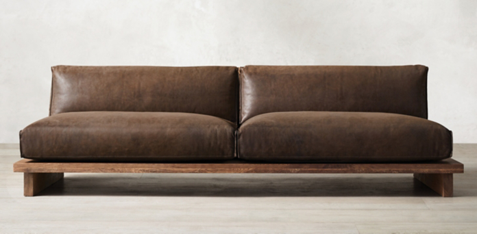 restoration hardware leather couches for sale