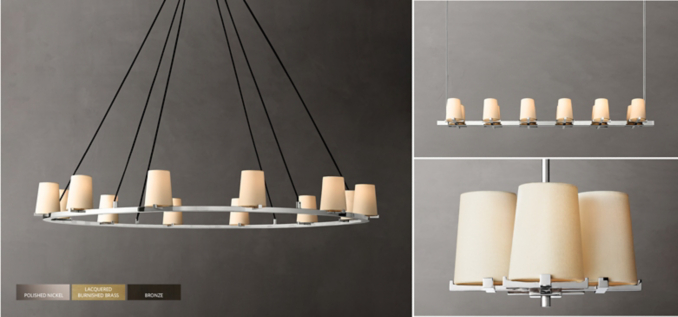 Pauillac Fabric Shade Chandelier Collection