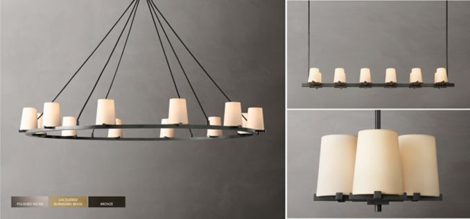 Pauillac Fabric Shade Chandelier Collection