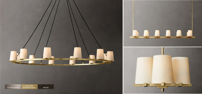 Pauillac Fabric Shade Chandelier Collection
