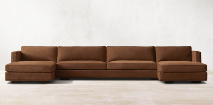 Maddox Leather Slim-Arm Sectionals