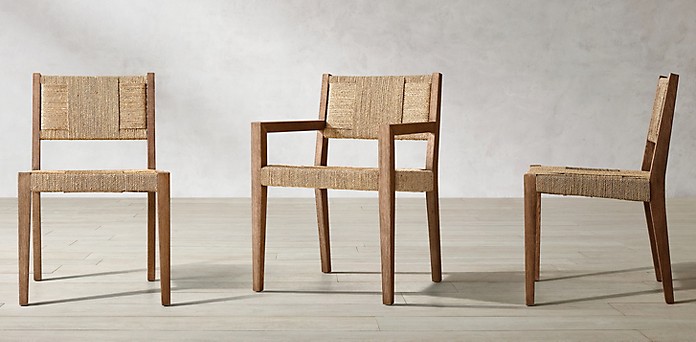 Wood Metal Woven Chair Collections Rh, Wood And Metal Dining Chairs Canada