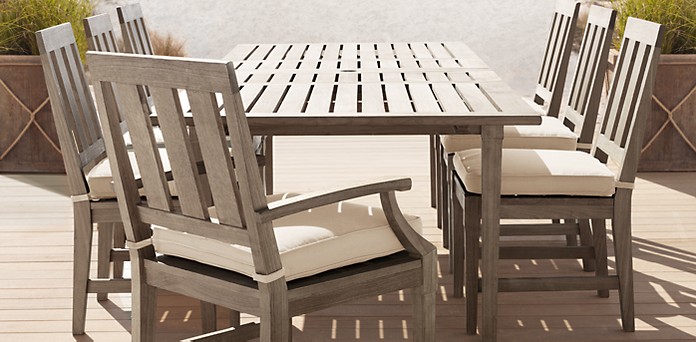 Santa Monica Collection Weathered Teak, Restoration Hardware Patio Table And Chairs