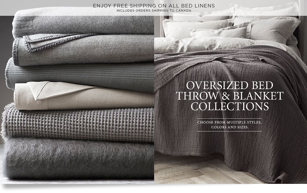 Oversized Bed Throws, Blankets & Pillows | RH
