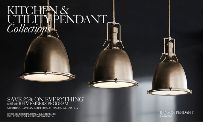 Kitchen & Utility Pendants RH