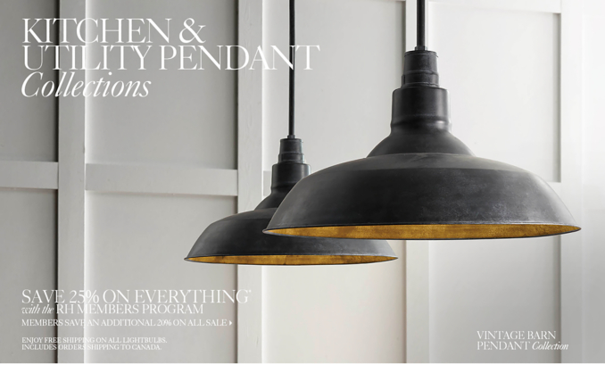Kitchen & Utility Pendants RH