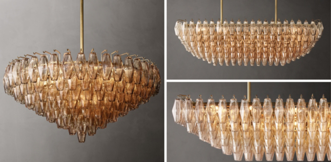 Chiara Smoke Glass Chandelier Collection