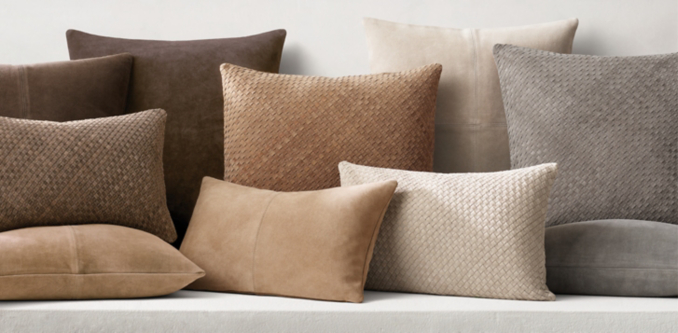 Basket Weave Suede Pillow Collection