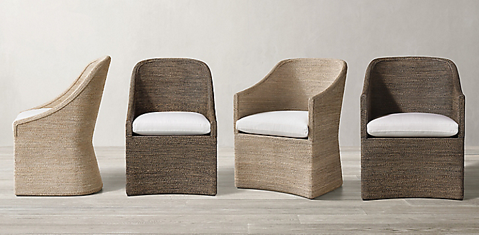 Marisol Seagrass Woven Slope Dining, Rh Dining Chairs In Stock