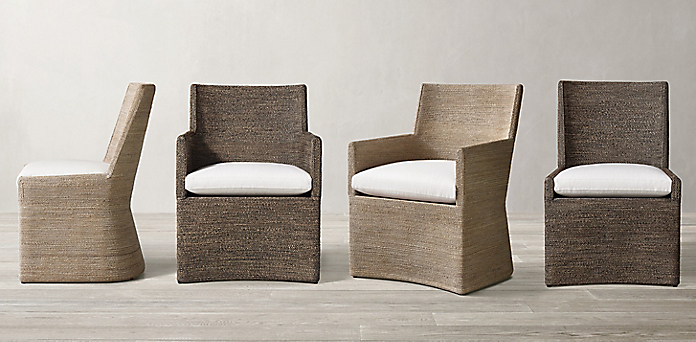Wood Metal Woven Chair Collections Rh, Dining Chairs On Casters Canada