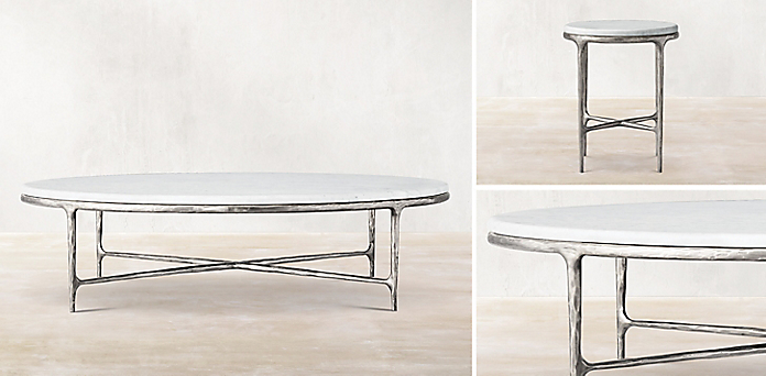 Metal Table Collections Rh, Round Galvanized Coffee Table