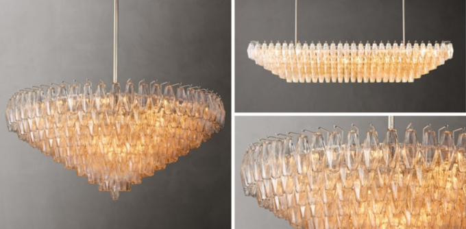 Chiara Clear Glass Chandelier Collection