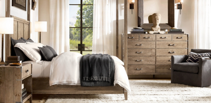 Rh deals upholstered bed