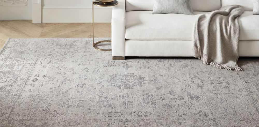 Agra Hand Knotted Silk Wool Rug, Rugs Restoration Hardware