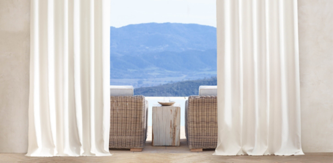 Textured Linen Weave Outdoor Drapery Collection