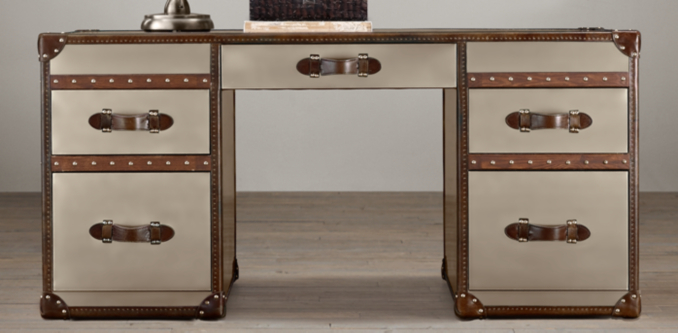 Mayfair Steamer Trunk Collection Brushed Steel Rh