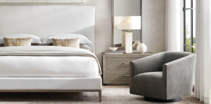 Restoration hardware store leather bed