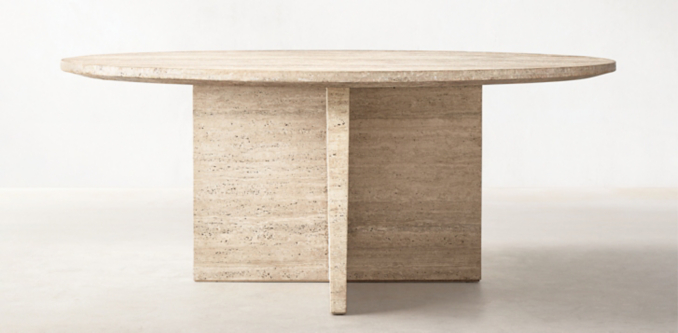 Wyeth Travertine Dining Table Collection