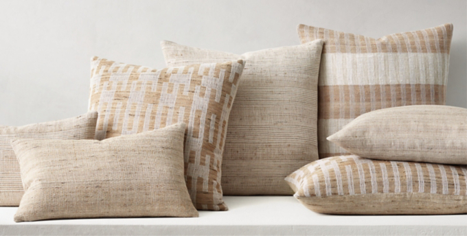 Restoration hardware throw store pillows