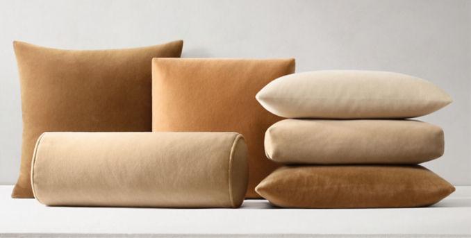 Collection de coussins en velours italien de laine mérinos