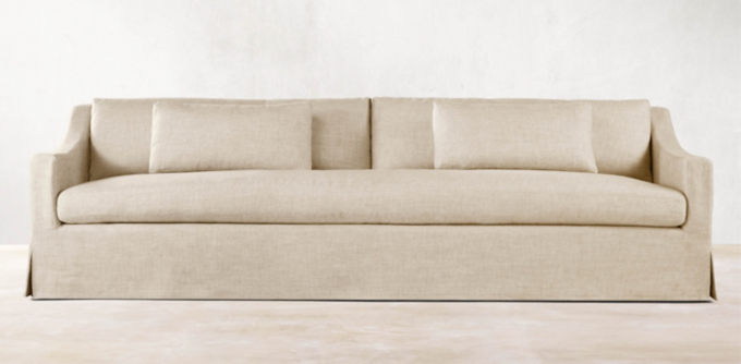 Belgian Slipcovered Classic Slope Arm