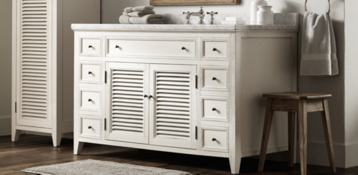 Shutter Bath Collection Distressed White Rh