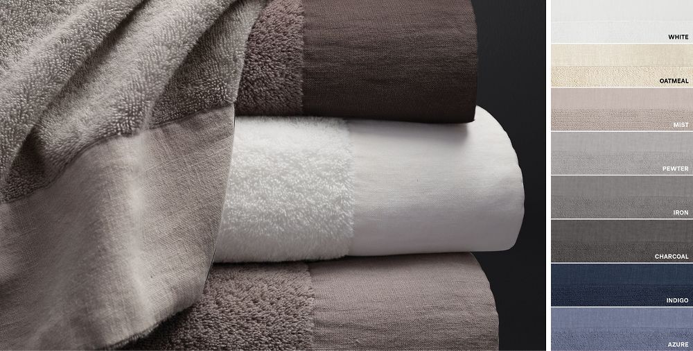Linen-Bordered 650-Gram Turkish Towel Collection