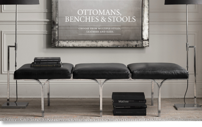 Ottomans, Benches & Stools RH
