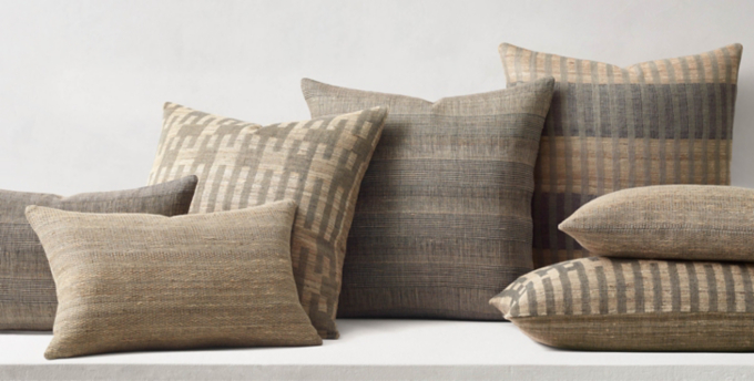 Restoration hardware throw store pillows