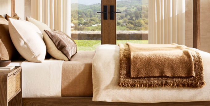 Naya Striated Silk & Wool Bedding Collection 