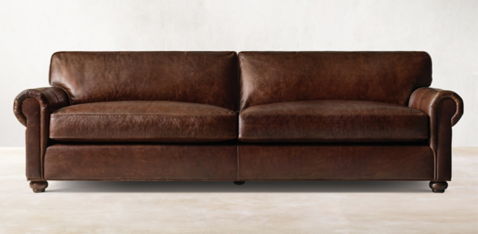 Restoration hardware on sale leather sectional