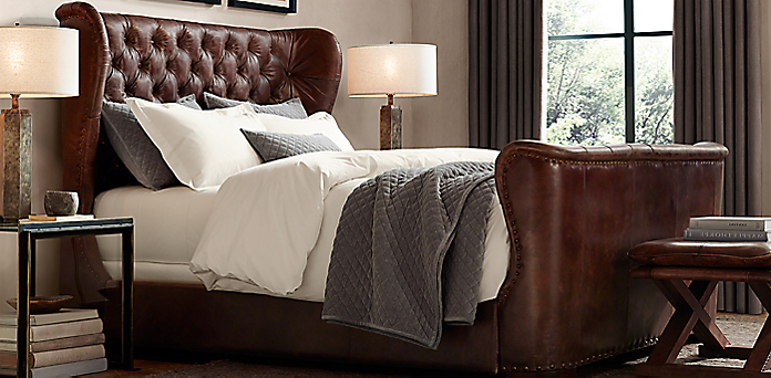 Churchill Upholstered Bedroom, Restoration Hardware Leather Bed