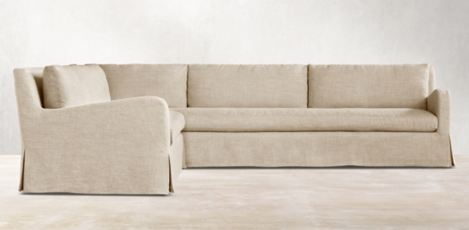 Belgian Slipcovered Slope Arm Sectionals 