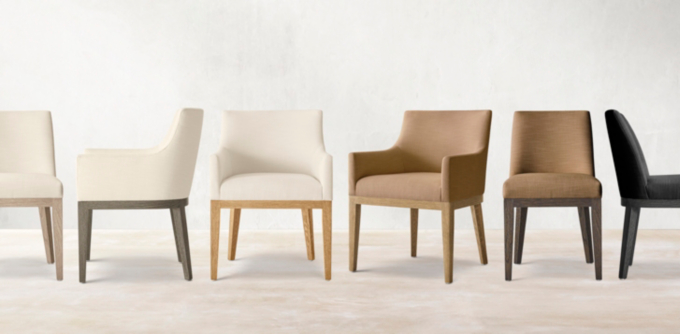 Morgan Curved-Back Track Arm Dining Chair