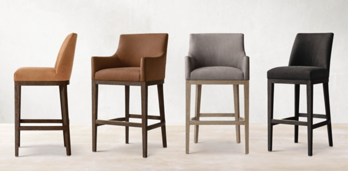 Morgan Curved-Back Track Arm Stool Collection