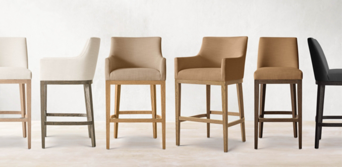 Morgan Curved-Back Track Arm Stool Collection