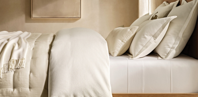 Collection de linge de lit en jacquard de coton piqué de soie