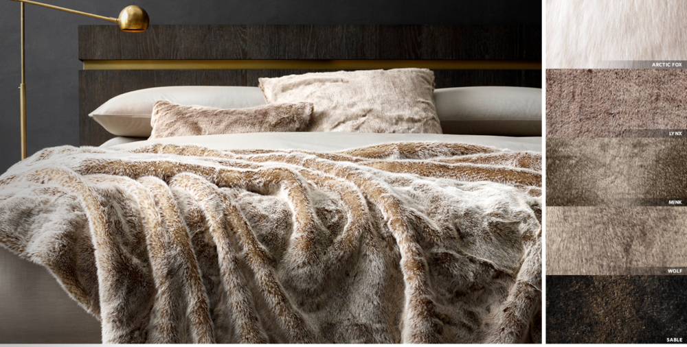 Interior Fur Bed Sheets all faux fur rh luxe oversized bed throw free shipping