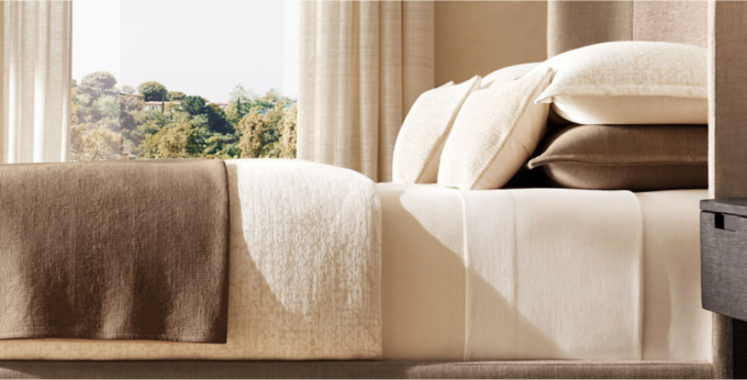 Collection de linge de lit en jacquard de coton et lin effet vieilli