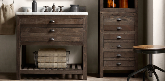 Printmaker's Bath Collection - Espresso Pine | Restoration Hardware