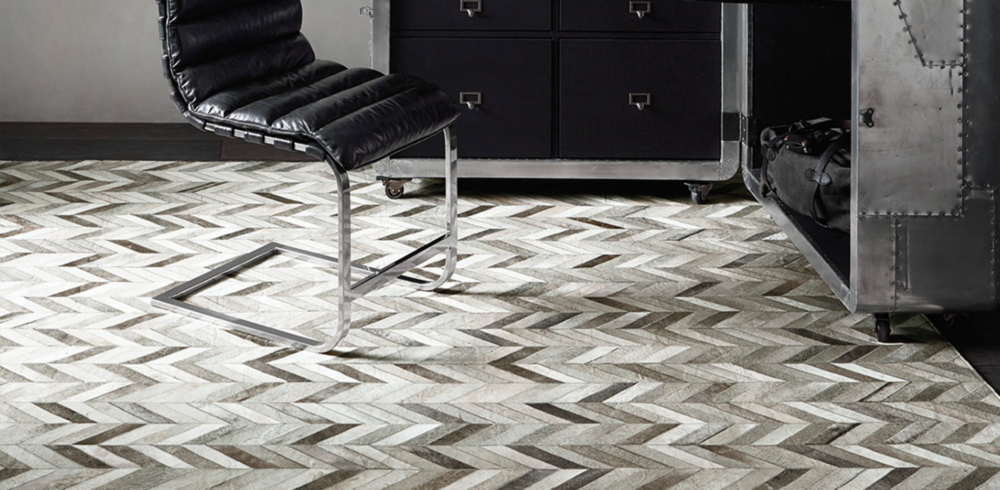 Chevron Cowhide Rug Collection Rh Modern