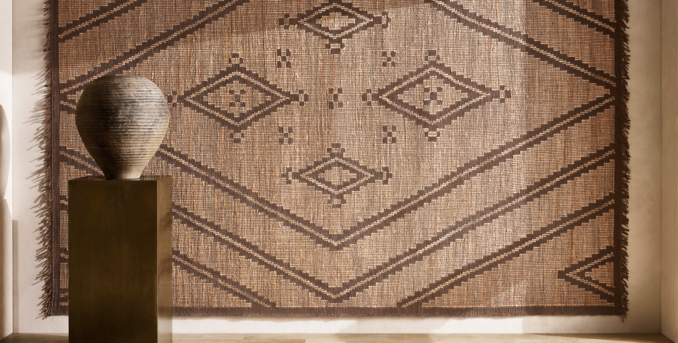 Sabeti Jute & Leather Rug