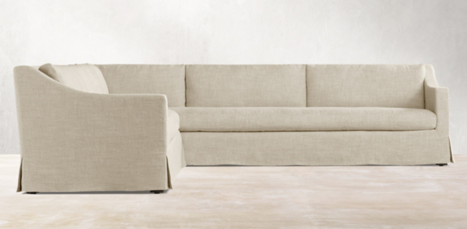 Belgian Slipcovered Classic Slope Arm Sectionals