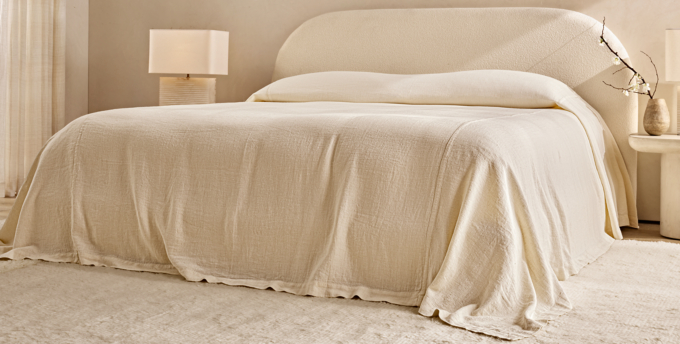 Washed Linen Bed Cover