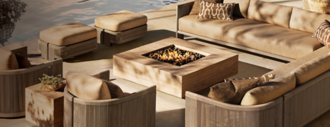 Striata Teak Sectional