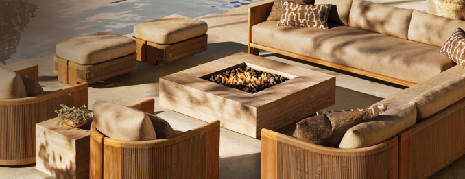 Striata Teak Sectional