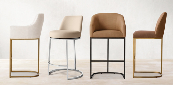 Emery Curved-Back Stool Collection