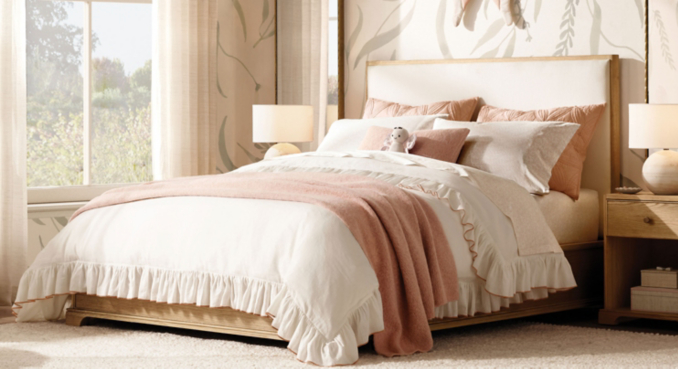 Ruffled Linen-Cotton Bedding Collection
