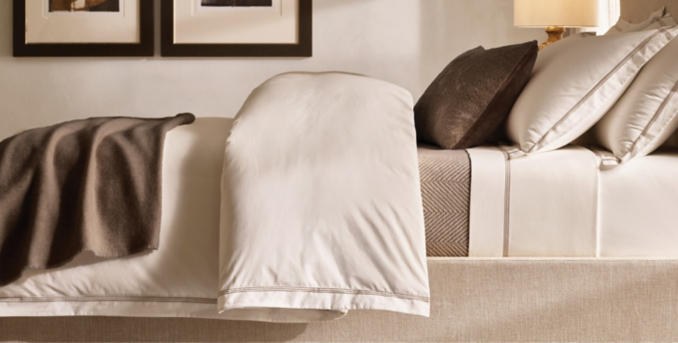 Italian Triple Chain-Stitch Percale Bedding Collection